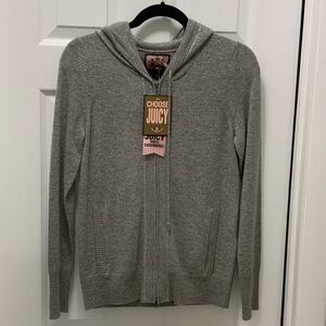 Juicy Couture 100% cashmere Zip-Up Sweater in Gray